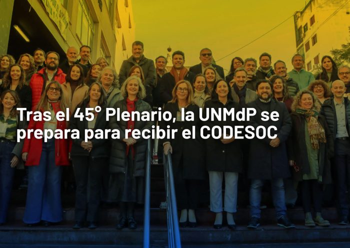 El decano Enrique Andriotti Romanin representando a la UNMdP en el 45° Plenario del CODESOC.