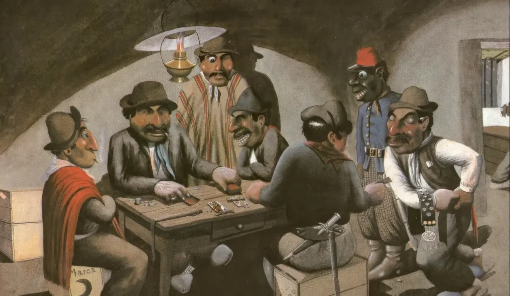 Cartas ilustrando el origen del Truco y la baraja mora